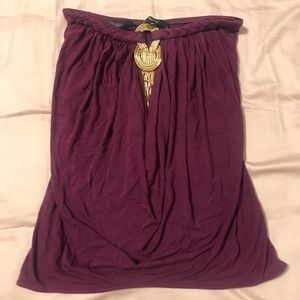 Purple Sky strapless tank with gold centerpiece